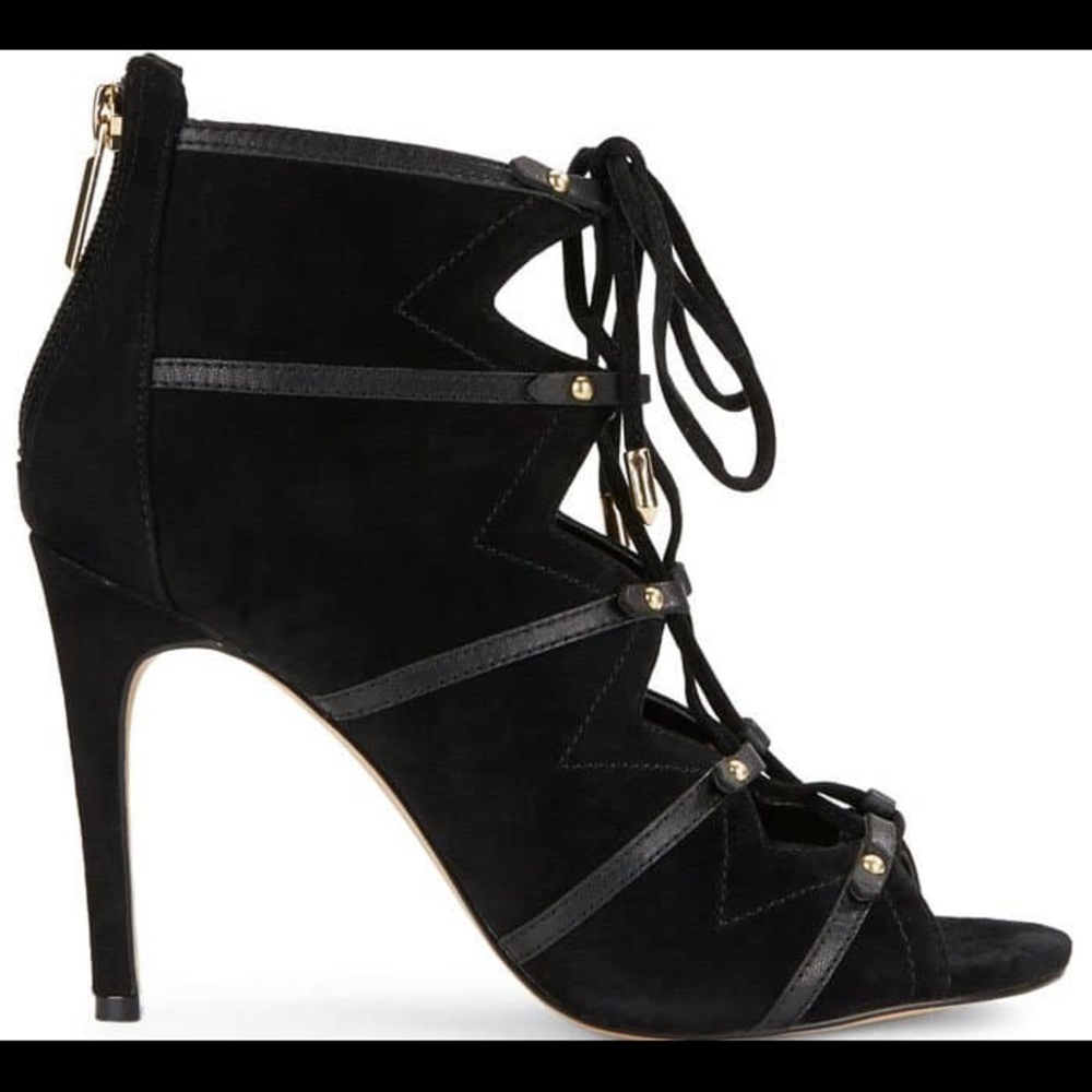 🔥KARL LAGERFELD  “CAINE” SUEDE LACE-UP BOOTIES